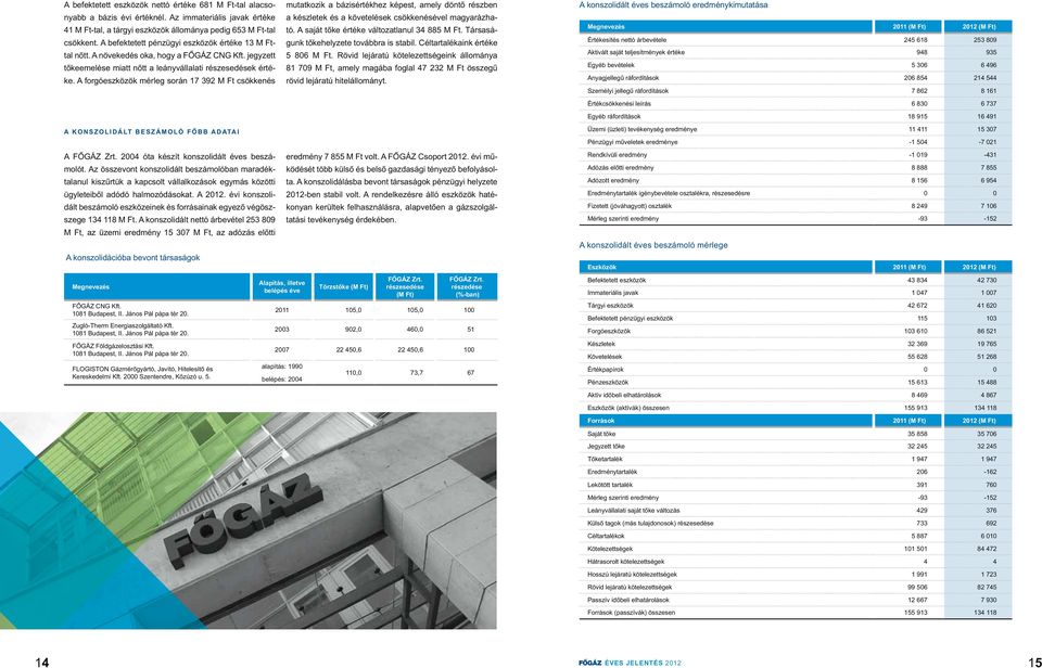 A forgóeszközök mérleg során 17 392 M Ft csökkenés A KONSZOLIDÁLT BESZÁMOLÓ FŐBB ADATAI mutatkozik a bázisértékhez képest, amely döntő részben a készletek és a követelések csökkenésével magyarázható.