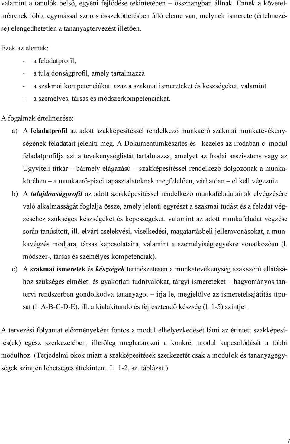 Ezek az elemek: - a feladatprofil, - a tulajdonságprofil, amely tartalmazza - a szakmai kompetenciákat, azaz a szakmai ismereteket és készségeket, valamint - a személyes, társas és