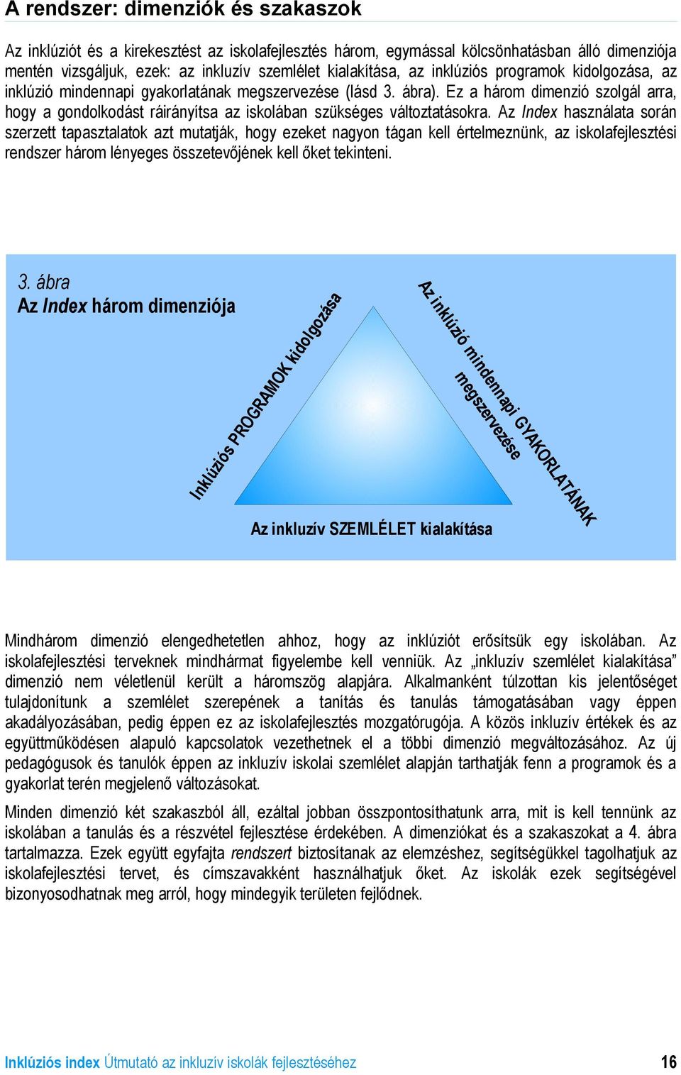 inklúziós programok kidolgozása, az inklúzió mindennapi gyakorlatának megszervezése (lásd 3. ábra).