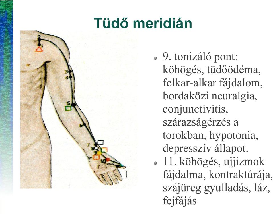 bordaközi neuralgia, conjunctivitis, szárazságérzés a