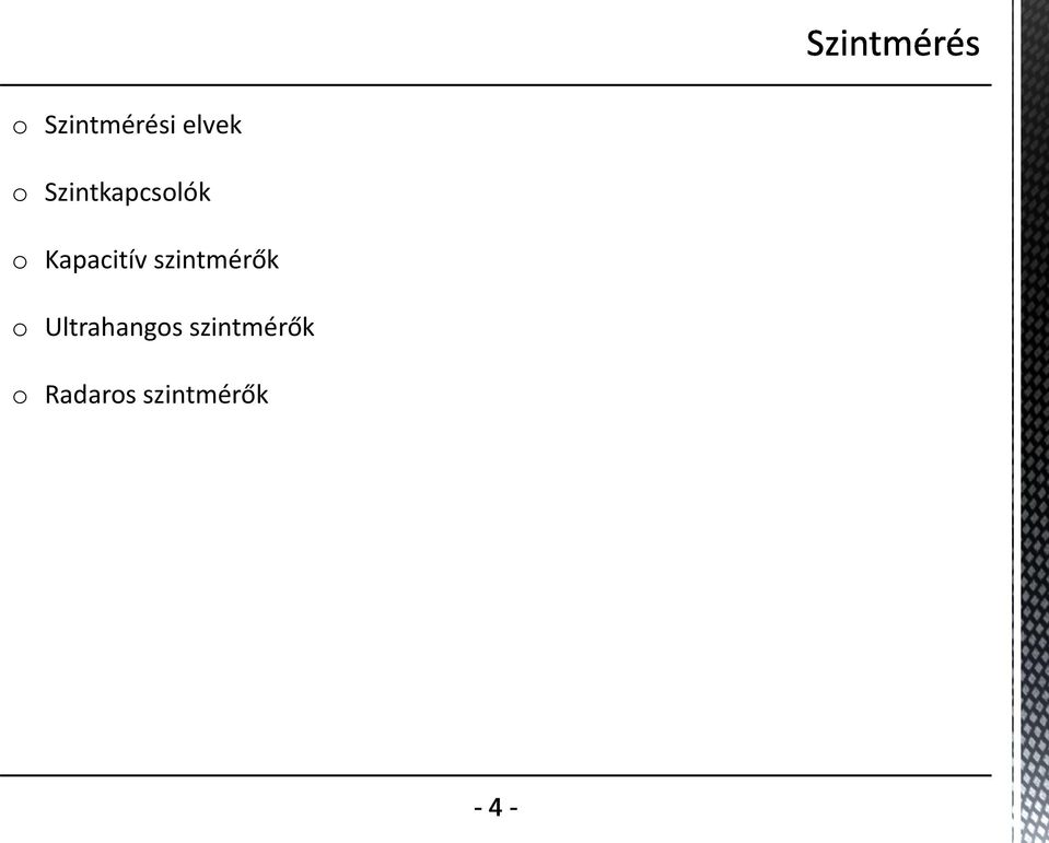 szintmérők o Ultrahangos