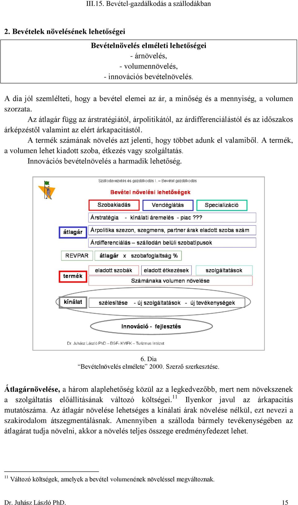 Az átlagár függ az árstratégiától, árpolitikától, az árdifferenciálástól és az időszakos árképzéstől valamint az elért árkapacitástól.