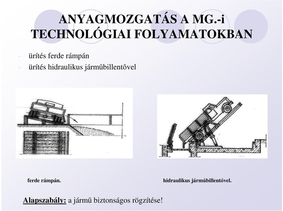 rámpán - ürítés hidraulikus jármőbillentıvel