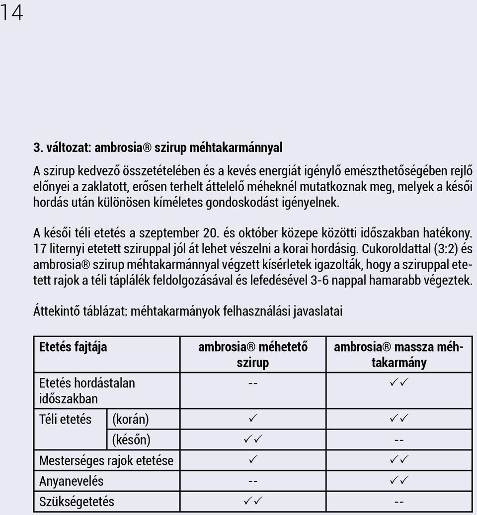 17 liternyi etetett sziruppal jól át lehet vészelni a korai hordásig.