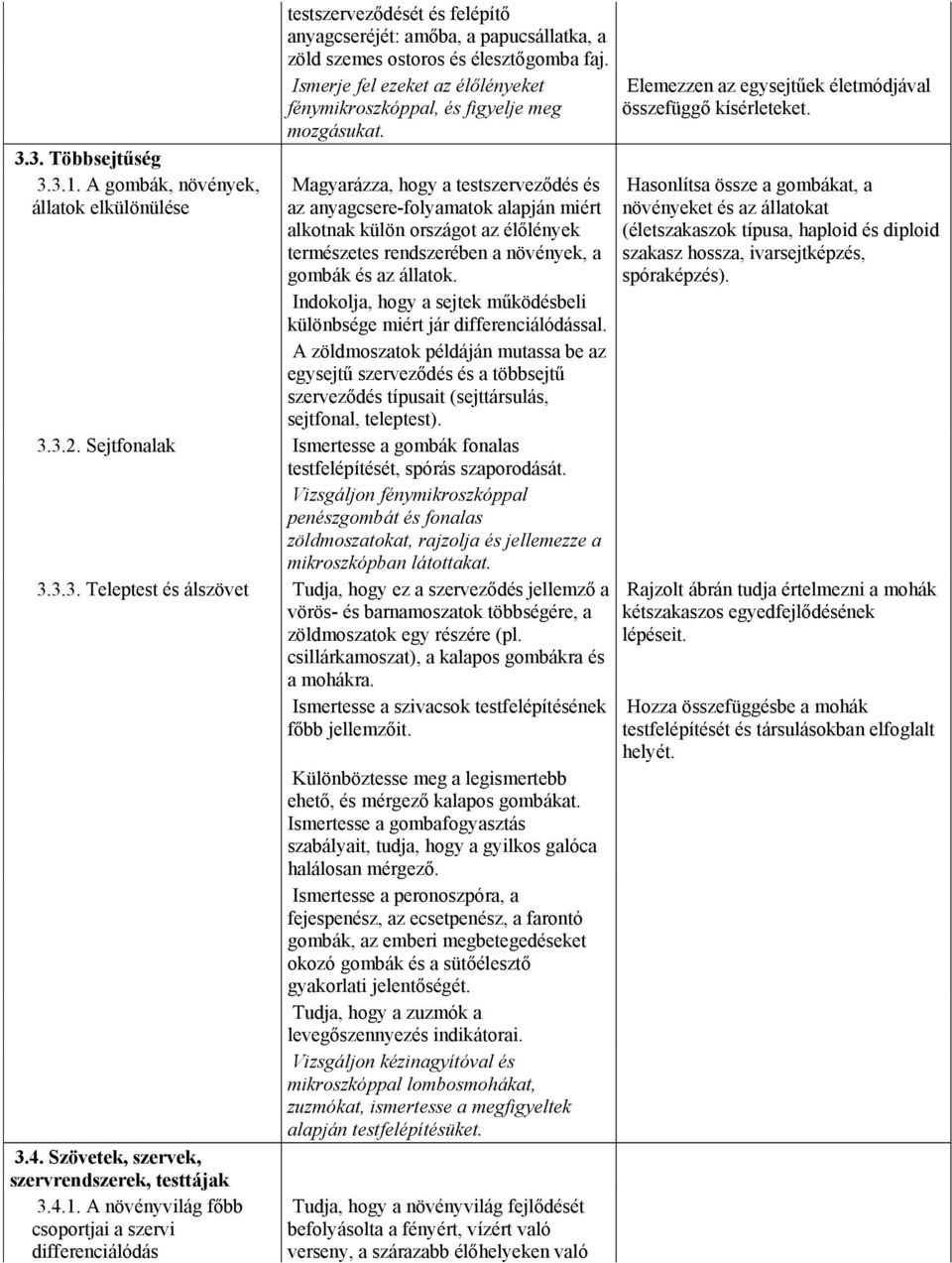 Magyarázza, hogy a testszerveződés és az anyagcsere-folyamatok alapján miért alkotnak külön országot az élőlények természetes rendszerében a növények, a gombák és az állatok.