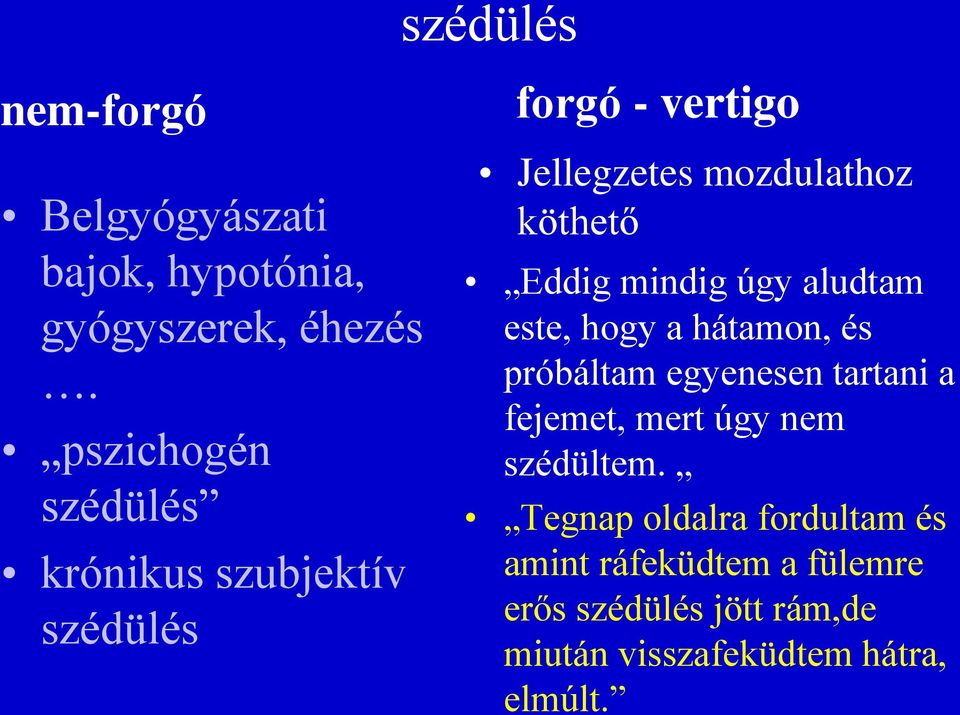 Eddig mindig úgy aludtam este, hogy a hátamon, és próbáltam egyenesen tartani a fejemet, mert úgy