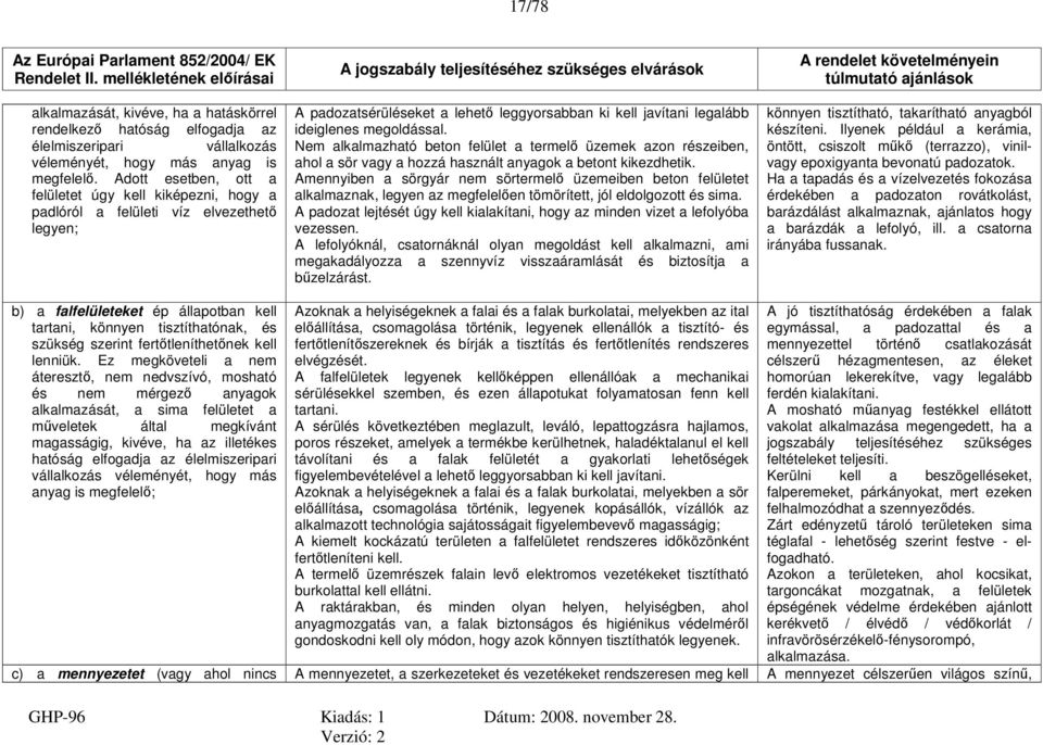 Nem alkalmazható beton felület a termelő üzemek azon részeiben, ahol a sör vagy a hozzá használt anyagok a betont kikezdhetik.