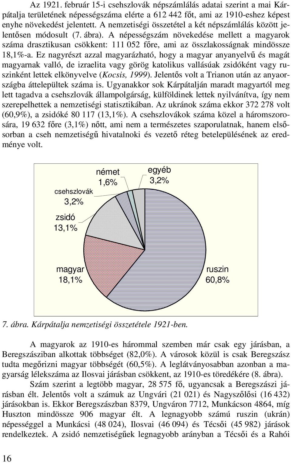 A népességszám növekedése mellett a magyarok száma drasztikusan csökkent: 111 052 fıre, ami az összlakosságnak mindössze 18,1%-a.