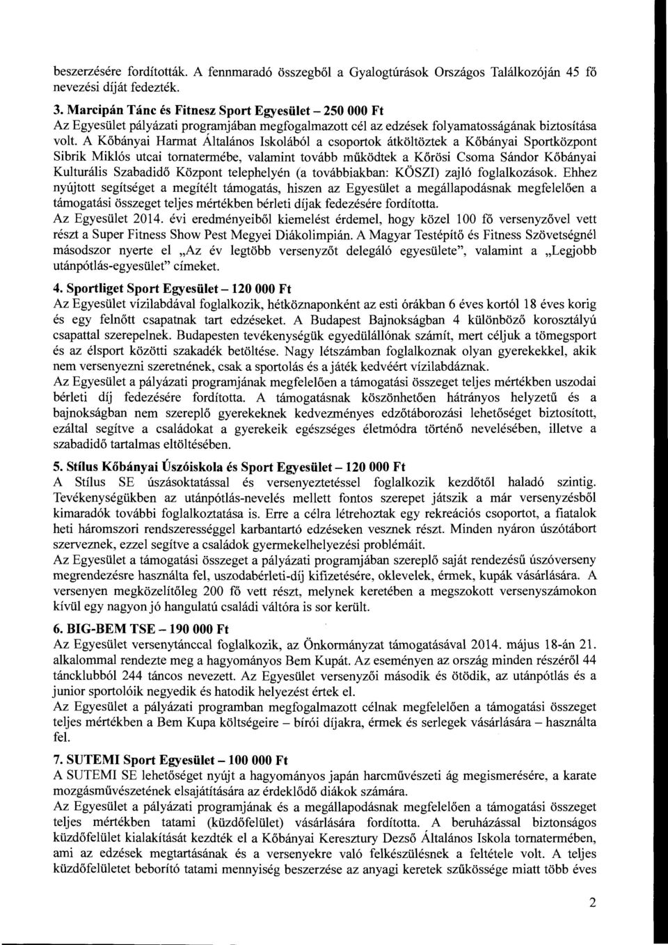 A Kőbányai Harmat Általános Iskolából a csoportok átköltöztek a Kőbányai Sportközpont Sibrik Miklós utcai tomatermébe, valamint tovább működtek a Kőrösi Csoma Sándor Kőbányai Kulturális Szabadidő