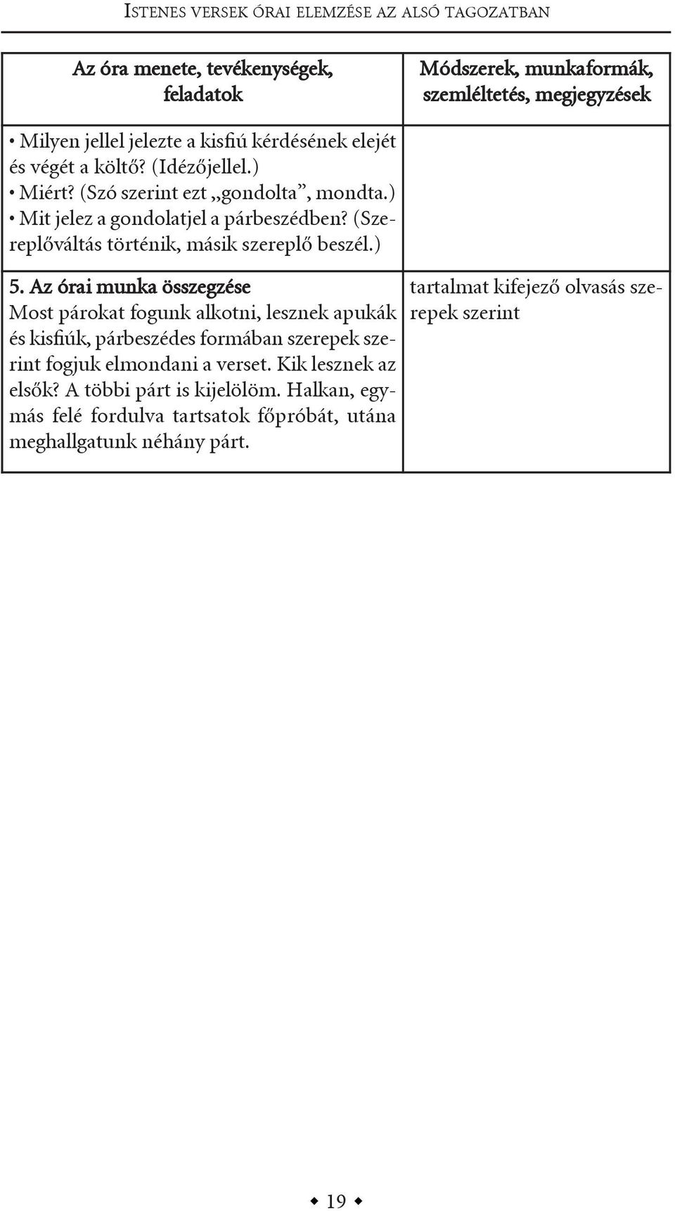 az órai munka összegzése most párokat fogunk alkotni, lesznek apukák és kisfiúk, párbeszédes formában szerepek szerint fogjuk elmondani a verset.