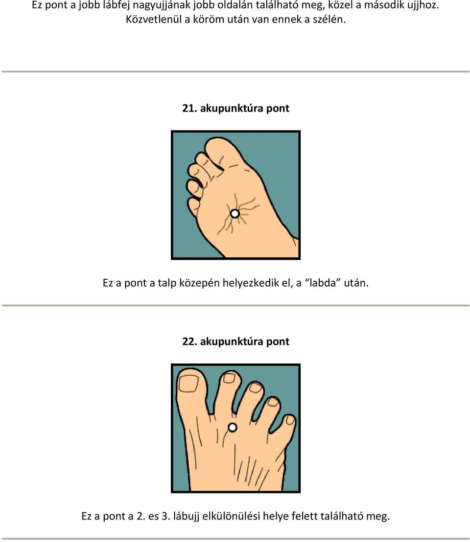 akupunktúra pont Ez a pont a talp közepén helyezkedik el, a labda után.