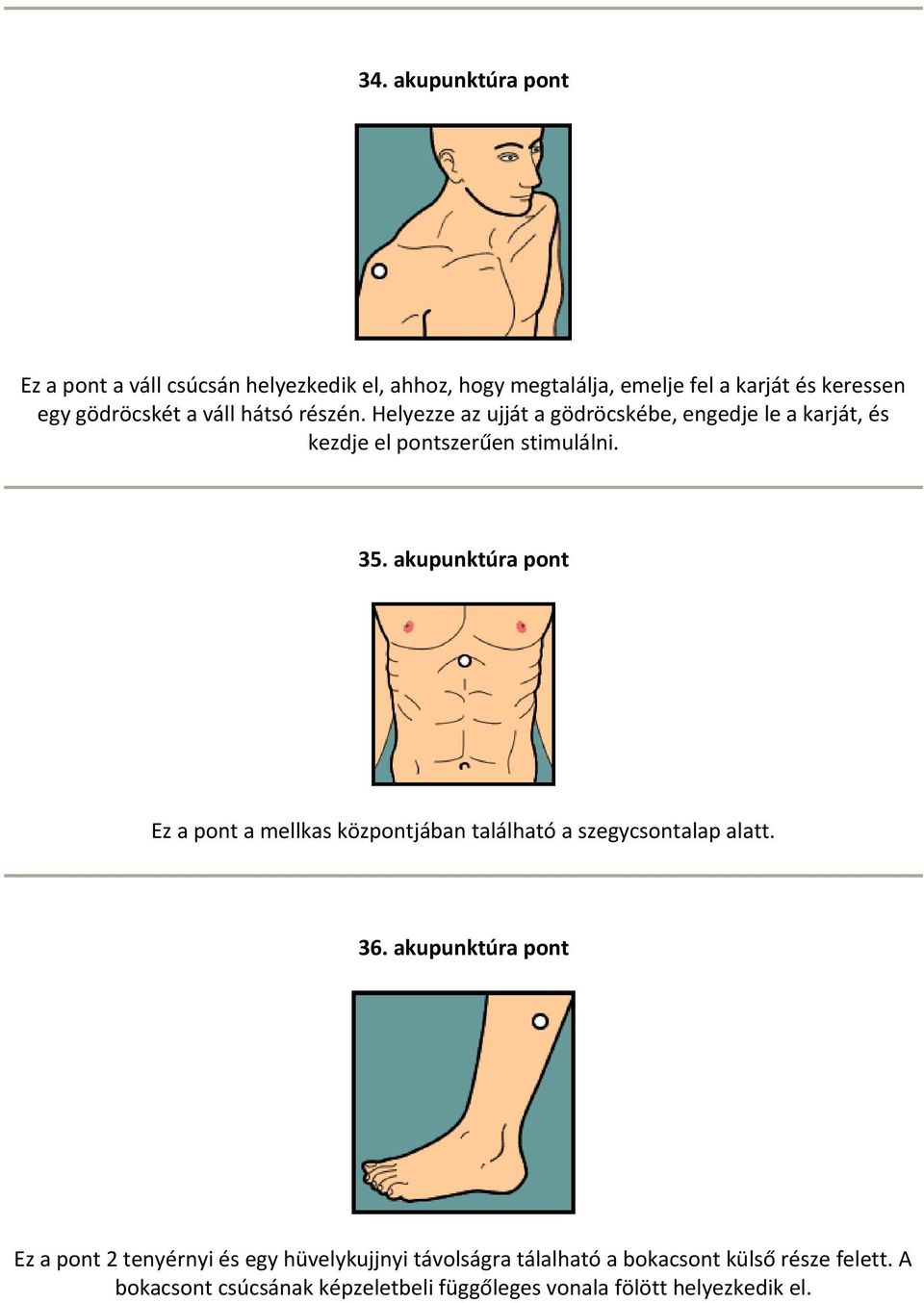 akupunktúra pont Ez a pont a mellkas központjában található a szegycsontalap alatt. 36.