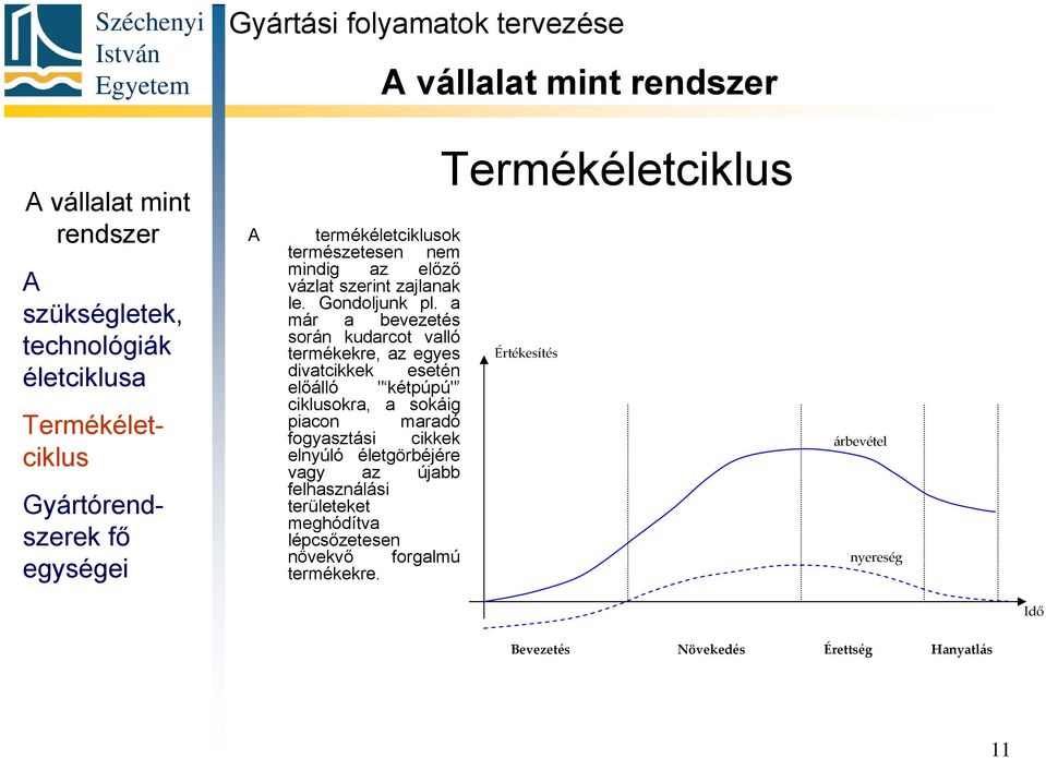 a már a bevezetés során kudarcot valló termékekre, az egyes divatcikkek esetén előálló " kétpúpú" ciklusokra, a sokáig piacon maradó fogyasztási