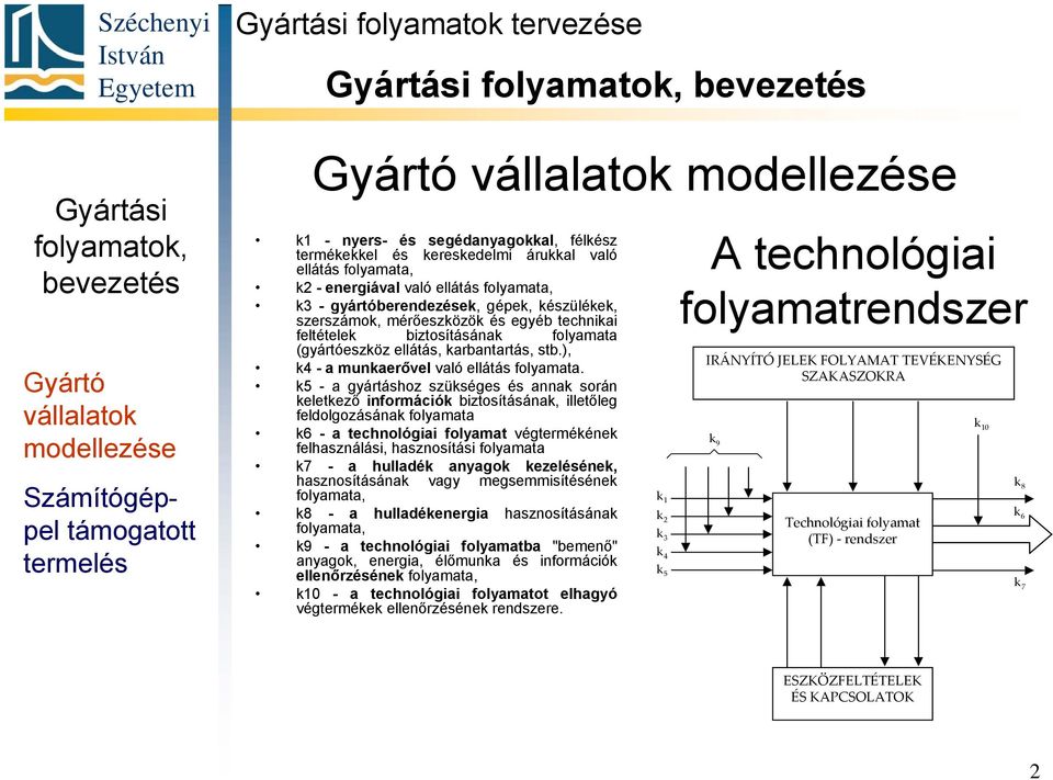 biztosításának folyamata (gyártóeszköz ellátás, karbantartás, stb.), k4 - a munkaerővel való ellátás folyamata.