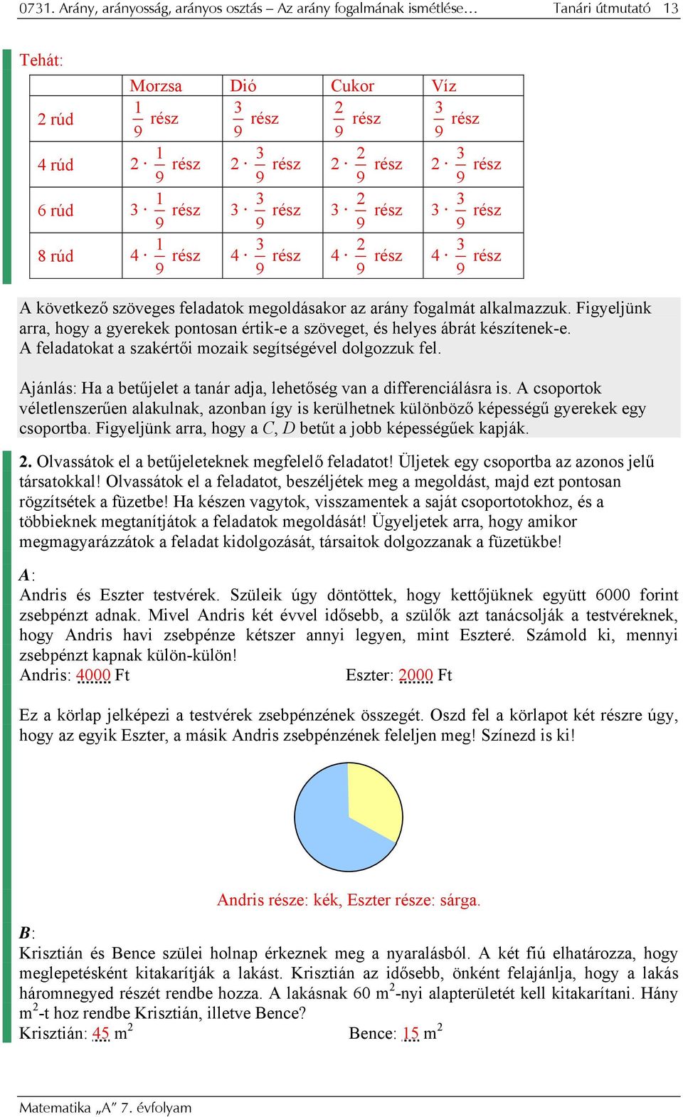 Figyeljünk arra, hogy a gyerekek pontosan értik-e a szöveget, és helyes ábrát készítenek-e. A feladatokat a szakértői mozaik segítségével dolgozzuk fel.