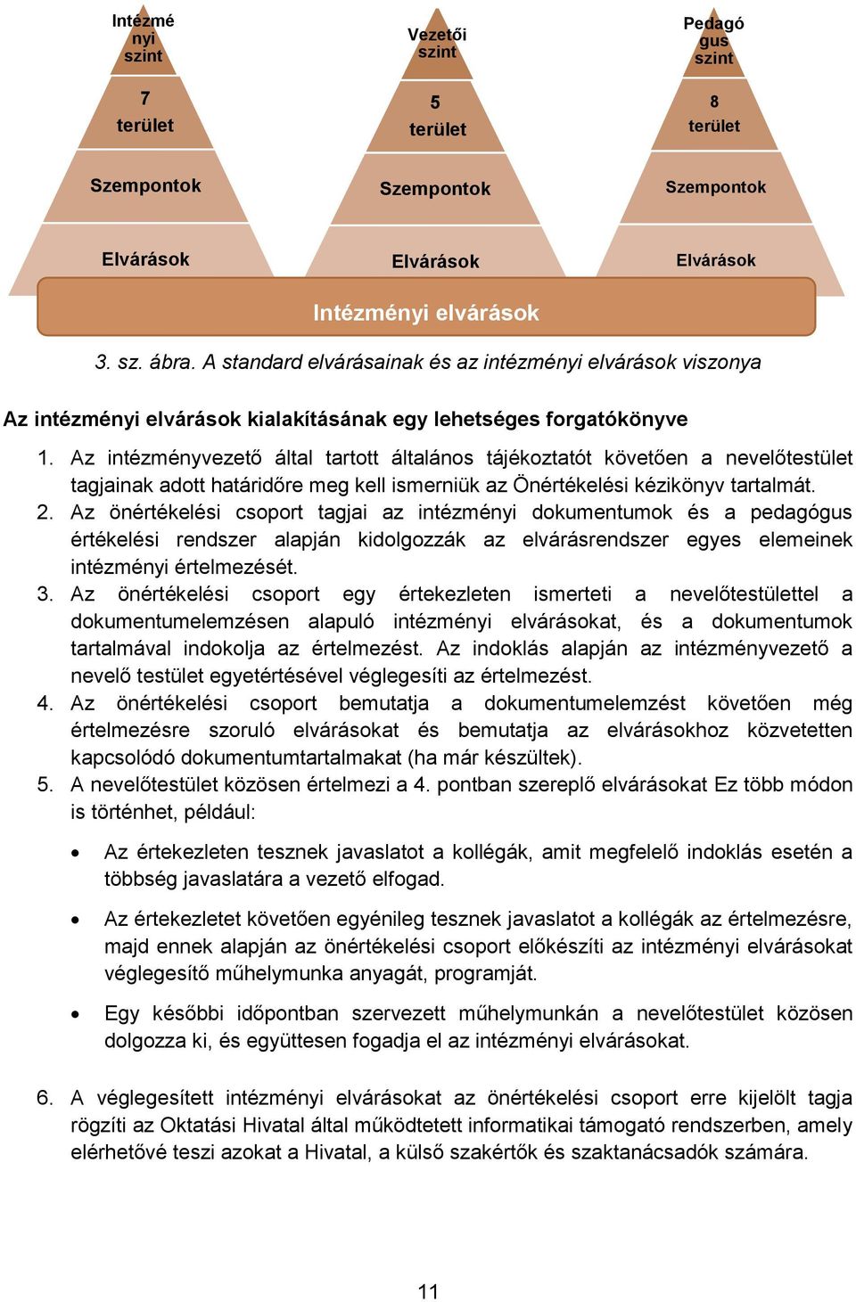 Az intézményvezető által tartott általános tájékoztatót követően a nevelőtestület tagjainak adott határidőre meg kell ismerniük az Önértékelési kézikönyv tartalmát. 2.