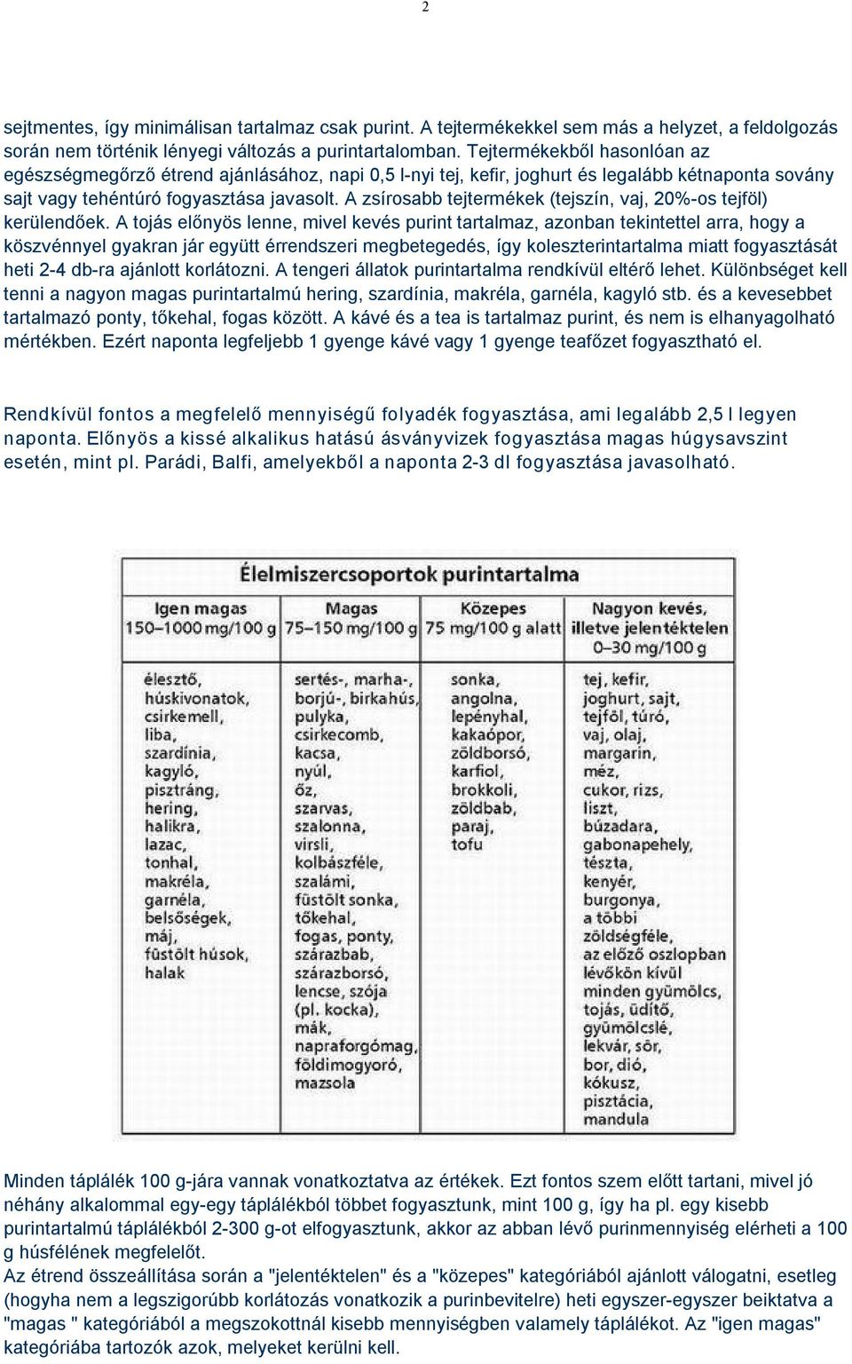 A zsírosabb tejtermékek (tejszín, vaj, 20% os tejföl) kerülendőek.