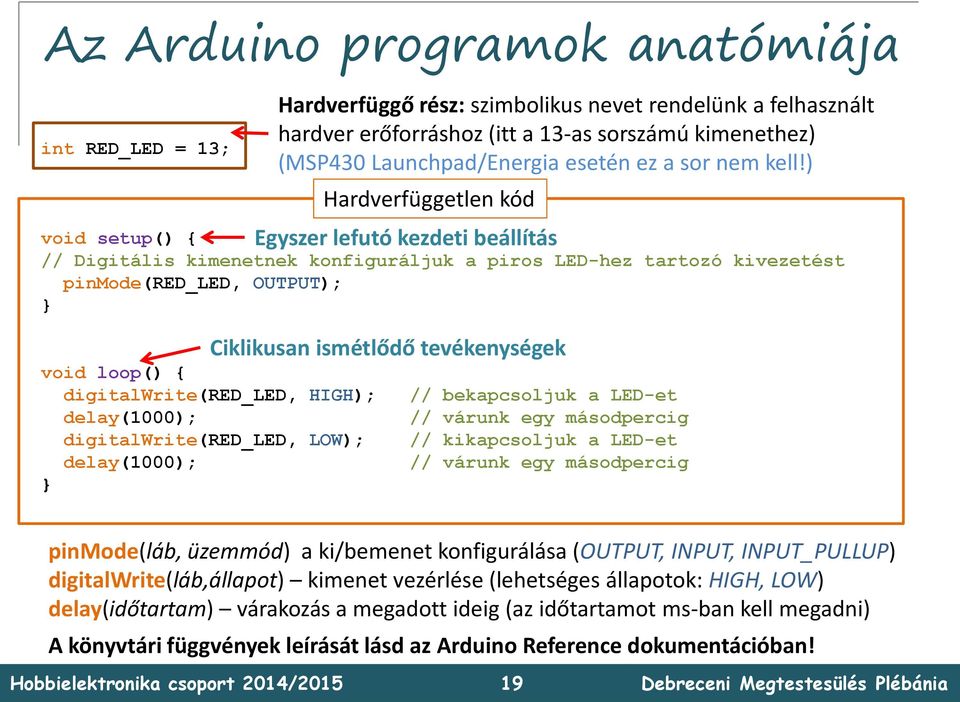 kimenethez) (MSP430 Launchpad/Energia esetén ez a sor nem kell!