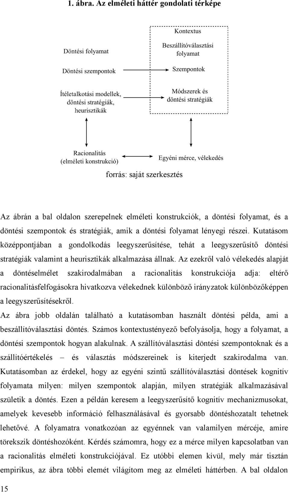 folyamat lényegi részei. Kutatásom középpontjában a gondolkodás leegyszerűsítése, tehát a leegyszerűsítő döntési stratégiák valamint a heurisztikák alkalmazása állnak.