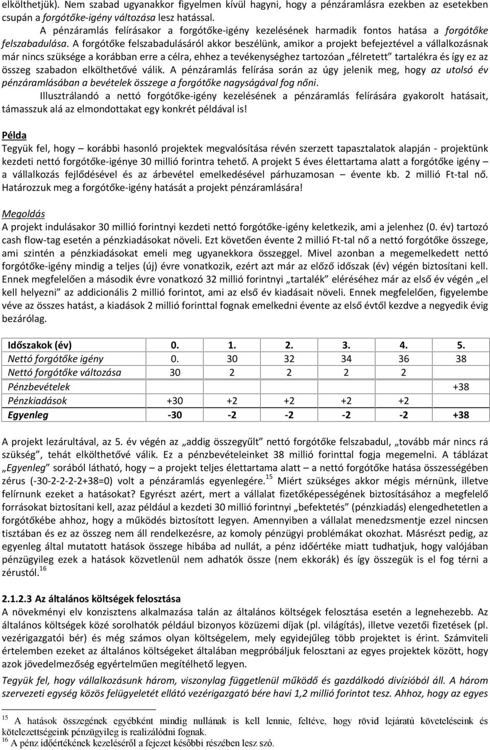 A forgótõke felszabadulásáról akkor beszélünk, amikor a projekt befejeztével a vállalkozásnak már nincs szüksége a korábban erre a célra, ehhez a tevékenységhez tartozóan félretett tartalékra és így