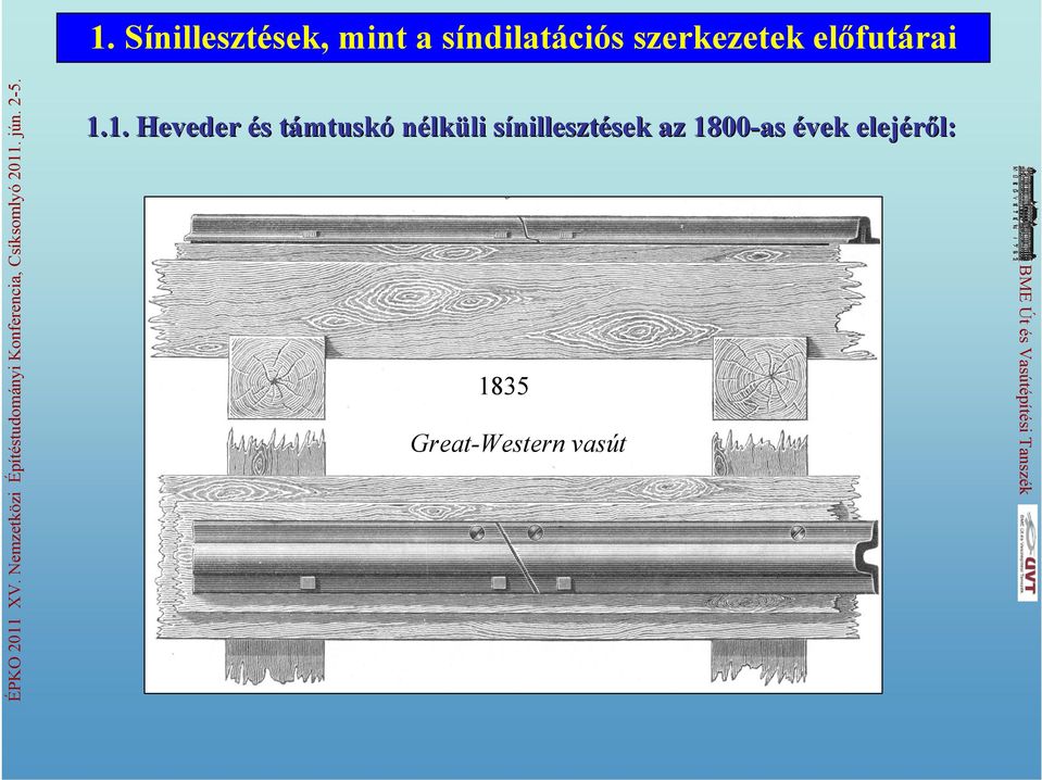 1. Heveder és támtuskó nélküli li sínilleszts