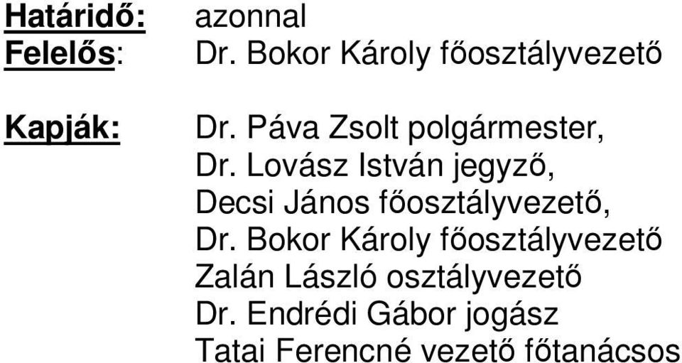 Lovász István jegyző, Decsi János főosztályvezető, Dr.