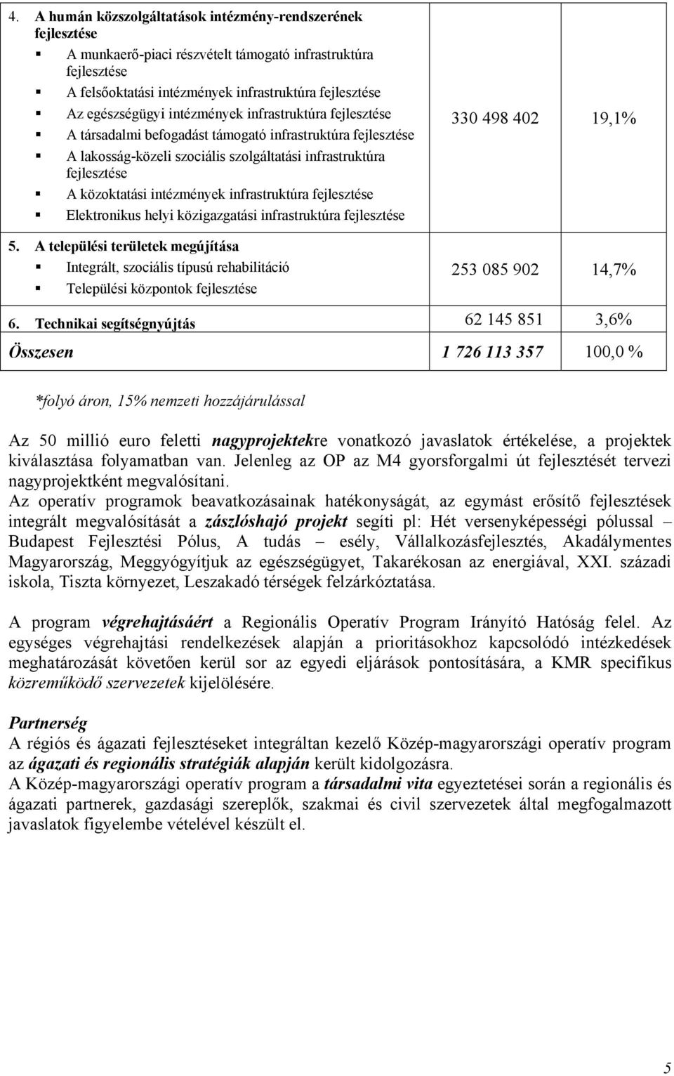 infrastruktúra fejlesztése Elektronikus helyi közigazgatási infrastruktúra fejlesztése 5.