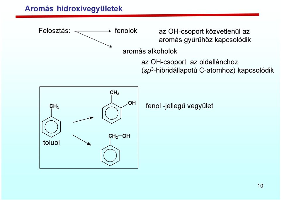 alkoholok az -csoport az oldallánchoz (sp 3