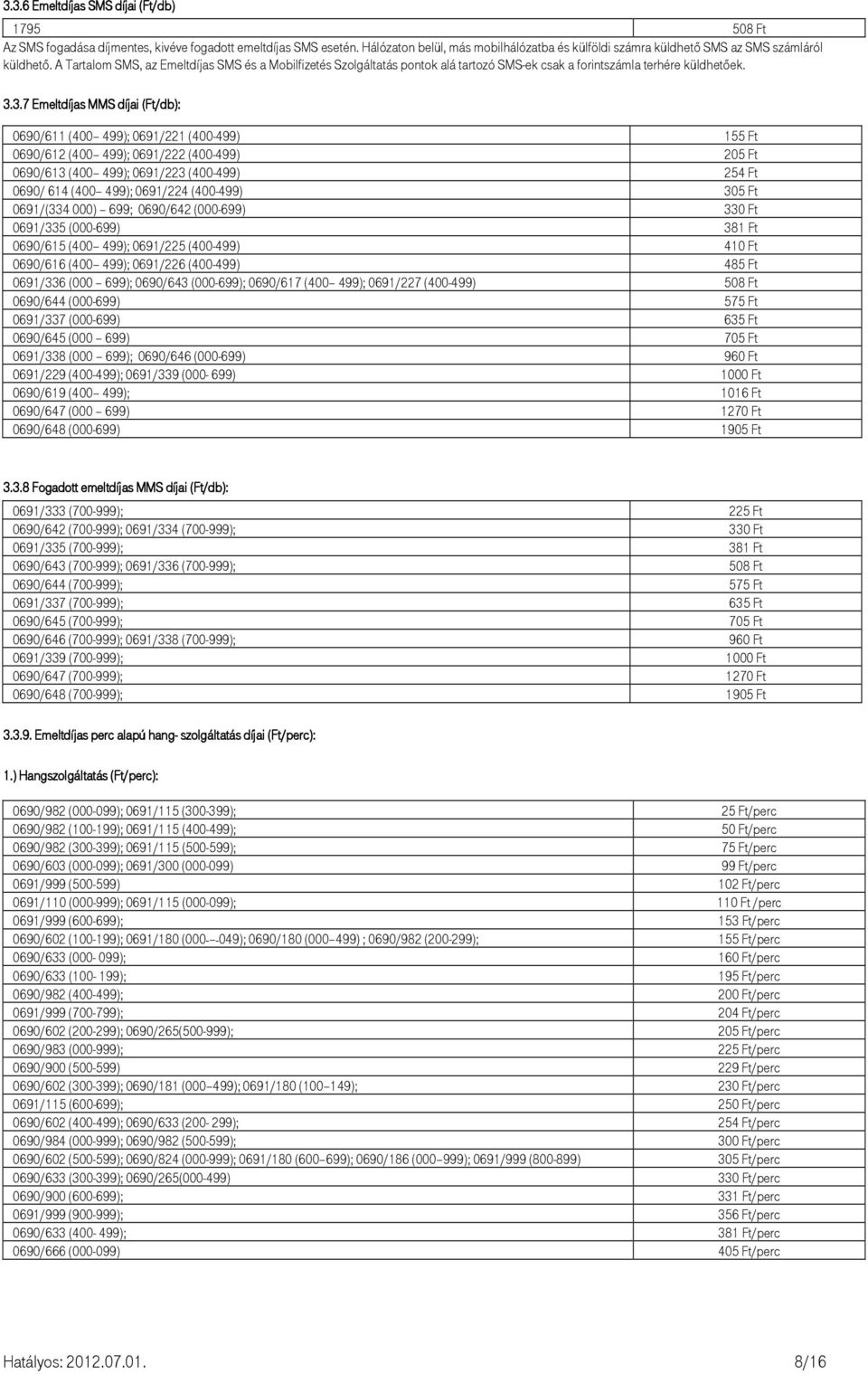 A Tartalom SMS, az Emeltdíjas SMS és a Mobilfizetés Szolgáltatás pontok alá tartozó SMS-ek csak a forintszámla terhére küldhetıek. 3.