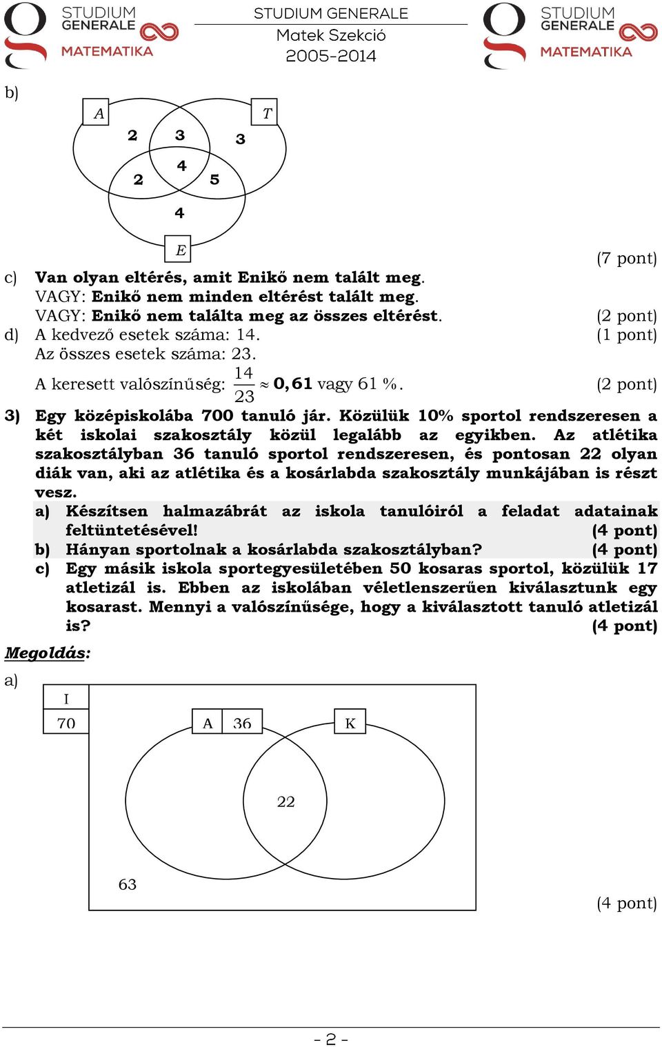 Közülük 10% sportol rendszeresen a két iskolai szakosztály közül legalább az egyikben.