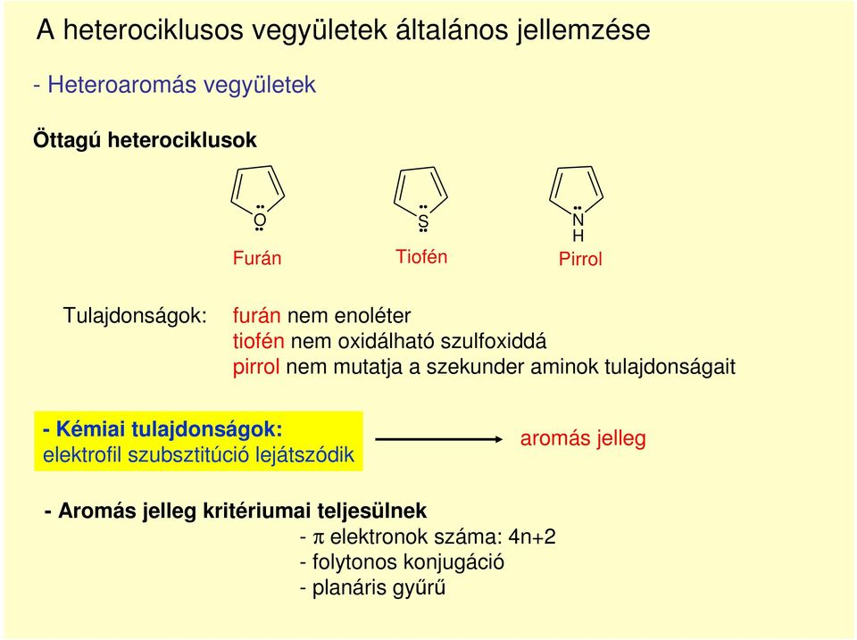 szekunder aminok tulajdonságait - Kémiai tulajdonságok: elektrofil szubsztitúció lejátszódik aromás