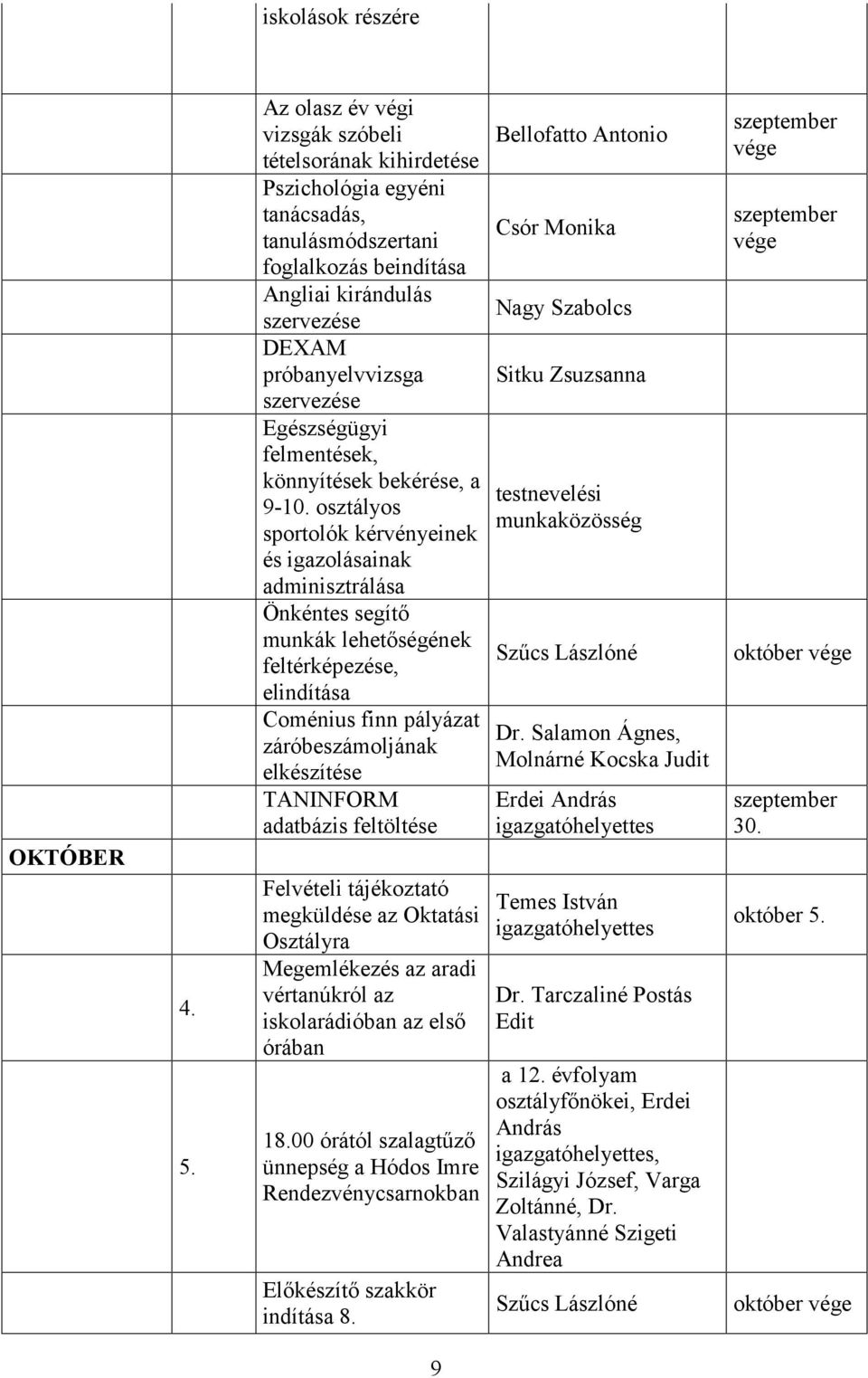 Egészségügyi felmentések, könnyítések bekérése, a 9-10.