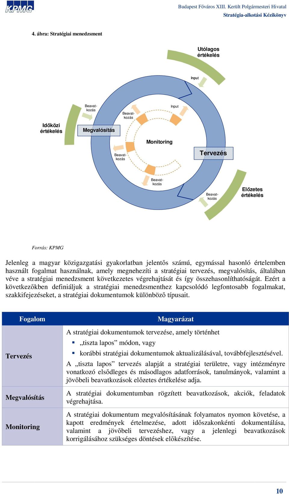 stratégiai menedzsment következetes végrehajtását és így összehasonlíthatóságát.