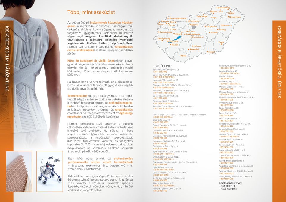 leginkább megfelelő segédeszköz kiválasztásában, kipróbálásában. Kiemelt üzleteinkben ortopédiai és rehabilitációs orvosi szakrendeléssel állunk betegeink rendelkezésére.