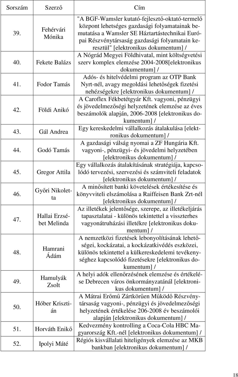 Ipolyi Máté "A BGF-Wamsler kutató-fejlesztő-oktató-termelő központ lehetséges gazdasági folyamatainak bemutatása a Wamsler SE Háztartástechnikai Európai Részvénytársaság gazdasági folyamatain