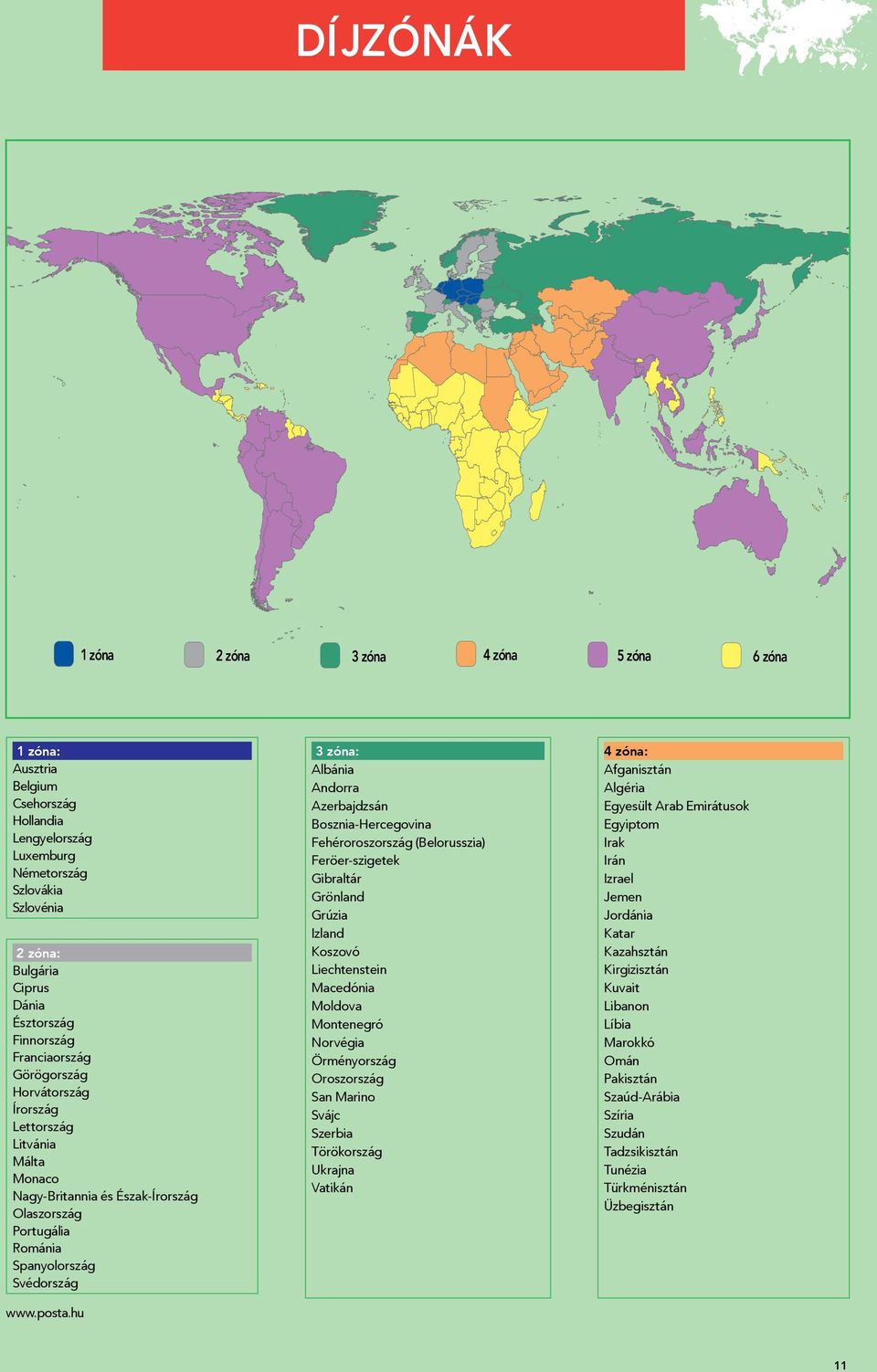 hu 3 zóna: Albánia Andorra Azerbajdzsán Bosznia-Hercegovina Fehéroroszország (Belorusszia) Feröer-szigetek Gibraltár Grönland Grúzia Izland Koszovó Liechtenstein Macedónia Moldova Montenegró Norvégia