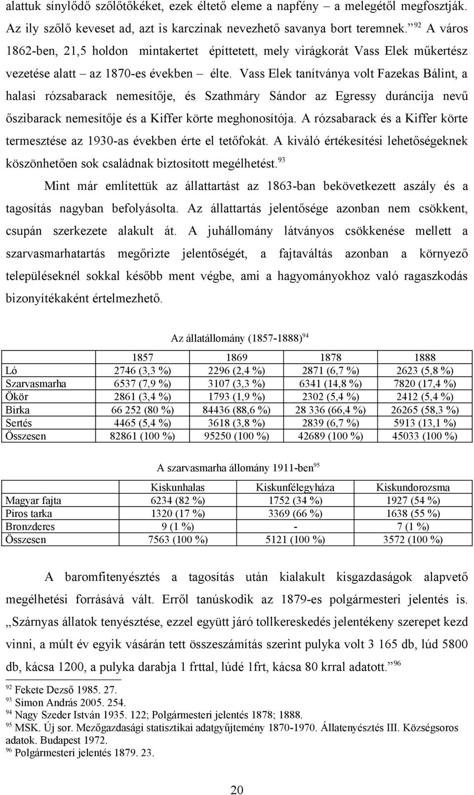 Vass Elek tanítványa volt Fazekas Bálint, a halasi rózsabarack nemesítője, és Szathmáry Sándor az Egressy duráncija nevű őszibarack nemesítője és a Kiffer körte meghonosítója.