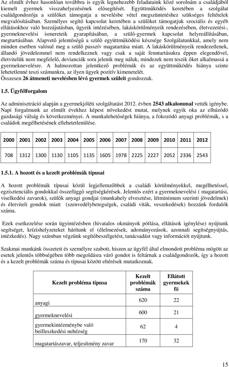 Személyes segítı kapcsolat keretében a szülıket támogatjuk szociális és egyéb ellátásokhoz való hozzájutásban, ügyeik intézésében, lakáskörülményeik rendezésében, életvezetési-, gyermeknevelési