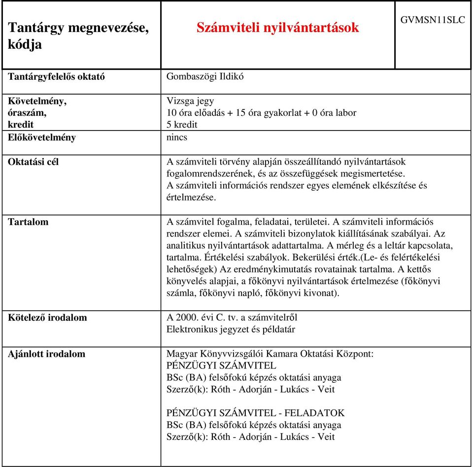 A számviteli bizonylatok kiállításának szabályai. Az analitikus nyilvántartások adattartalma. A mérleg és a leltár kapcsolata, tartalma. Értékelési szabályok. Bekerülési érték.