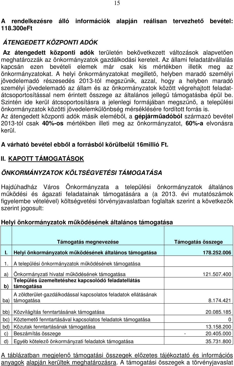 Az állami feladatátvállalás kapcsán ezen bevételi elemek már csak kis mértékben illetik meg az önkormányzatokat.