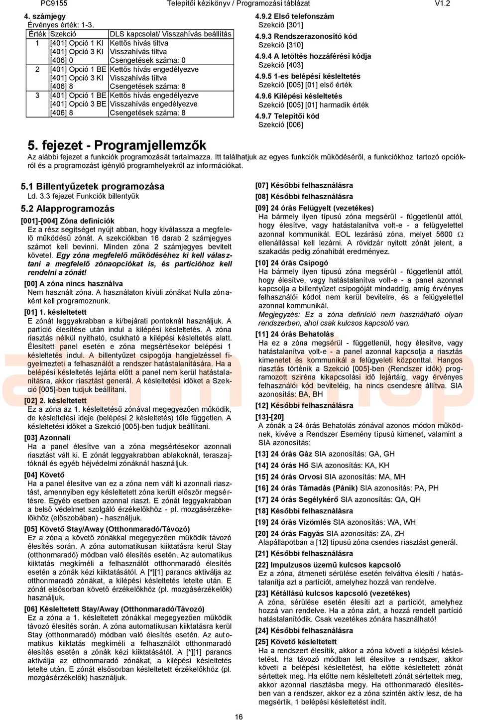 Opció 3 Visszahívás tiltva [406] 8 Csengetések száma: 8 3 [401] Opció 1 Kettős hívás engedélyezve [401] Opció 3 Visszahívás engedélyezve [406] 8 Csengetések száma: 8 16 4.9.