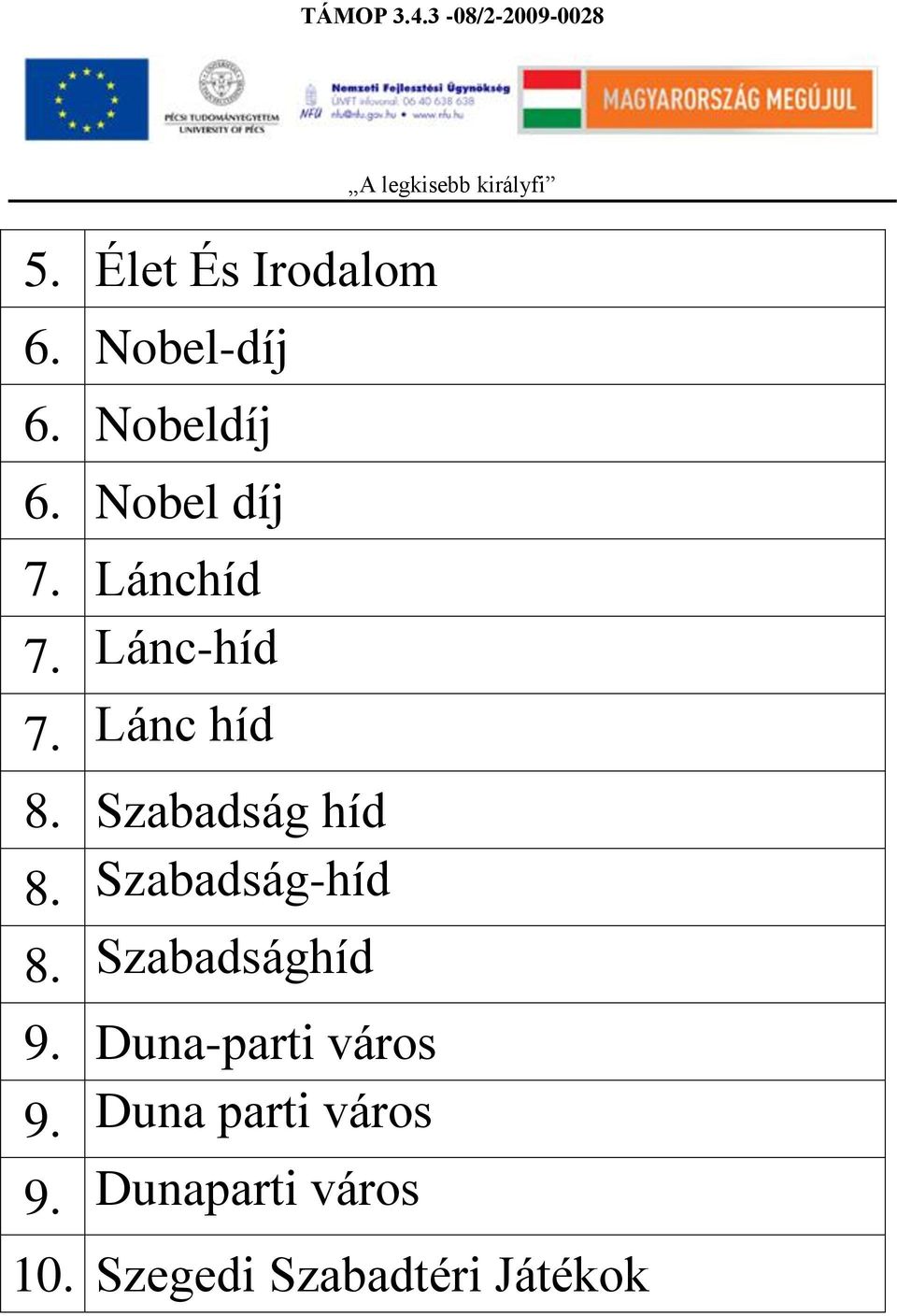 Szabadság híd 8. Szabadság-híd 8. Szabadsághíd 9.