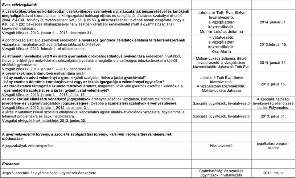 (2b) bekezdés alkalmazásával hány esetben került sor érdekellentét miatt a gyámhatóság általi képviselet ellátására. Vizsgált időszak: 2013. január 1. 2013. december 31.