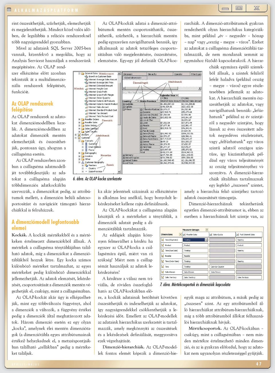 Az OLAP rendszer elkészítése előtt azonban tekintsük át a multidimenzionális rendszerek felépítését, funkcióit. Az OLAP rendszerek felépítése Az OLAP rendszerek az adatokat dimenziómodellben kezelik.