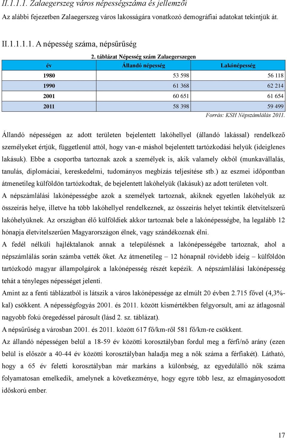 Állandó népességen az adott területen bejelentett lakóhellyel (állandó lakással) rendelkező személyeket értjük, függetlenül attól, hogy van-e máshol bejelentett tartózkodási helyük (ideiglenes