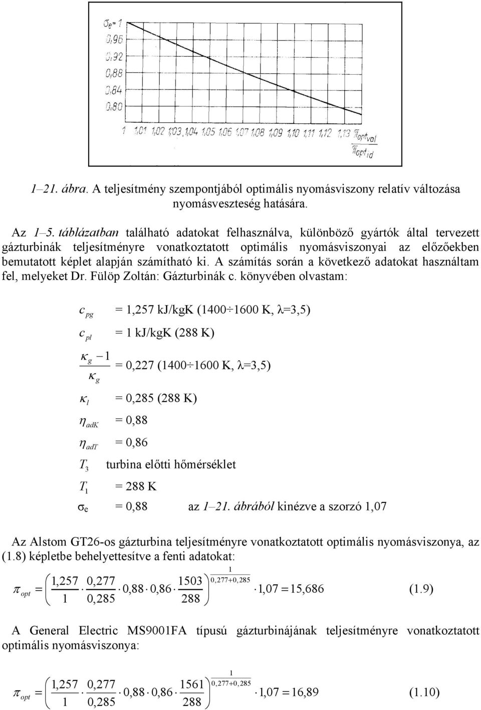 ki. A számítás során a következő adatokat használtam fel, melyeket Dr. Fülöp Zoltán: Gázturbinák c.
