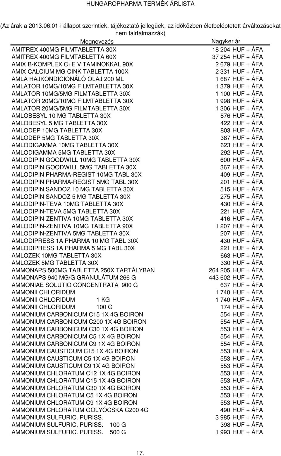 ÁFA AMLATOR 20MG/5MG FILMTABLETTA 30X 1 306 HUF + ÁFA AMLOBESYL 10 MG TABLETTA 30X 876 HUF + ÁFA AMLOBESYL 5 MG TABLETTA 30X 422 HUF + ÁFA AMLODEP 10MG TABLETTA 30X 803 HUF + ÁFA AMLODEP 5MG TABLETTA