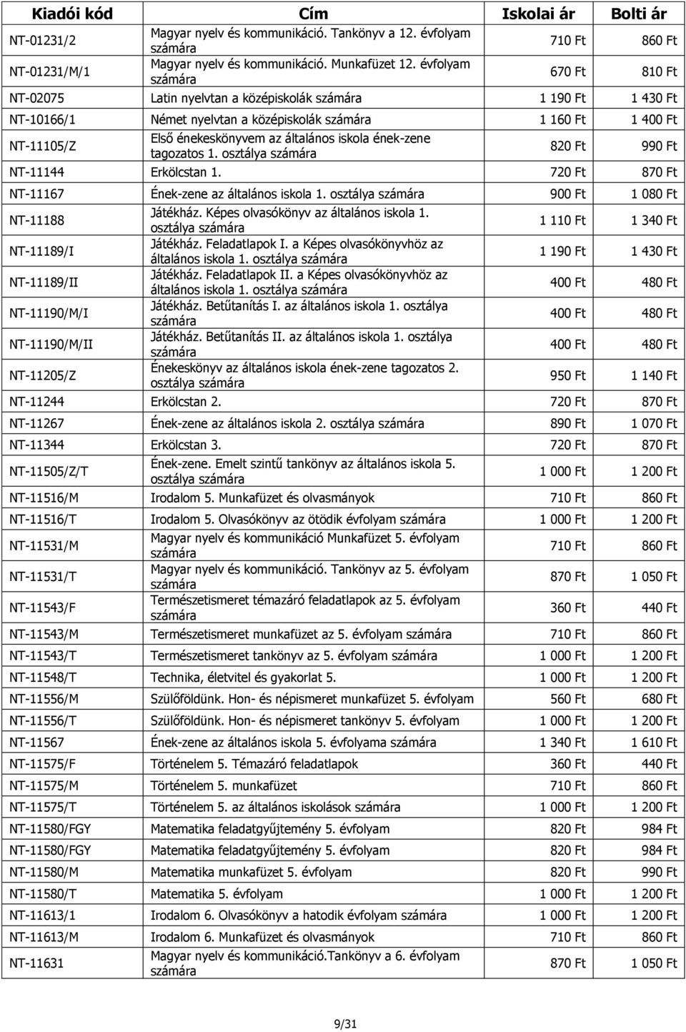 iskola ének-zene tagozatos 1. osztálya 820 Ft 990 Ft NT-11144 Erkölcstan 1. 720 Ft 870 Ft NT-11167 Ének-zene az általános iskola 1.