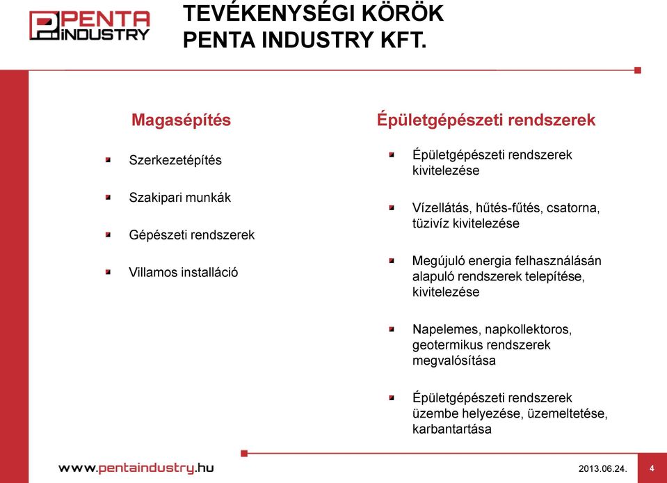 kivitelezése Megújuló energia felhasználásán alapuló rendszerek telepítése, kivitelezése Napelemes,