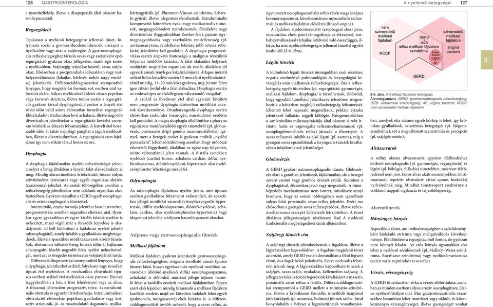 A gastrooesophagealis refluxbetegséghez társuló savas vagy esetenként epés regurgitáció gyakran okoz jellegzetes, maró, égő érzést a nyelőcsőben. Szájüregig terjedése keserű, savas szájízt okoz.